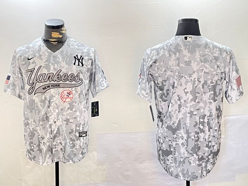 Men New York Yankees Blank Camo Joint Name 2024 Nike MLB Jersey style 18